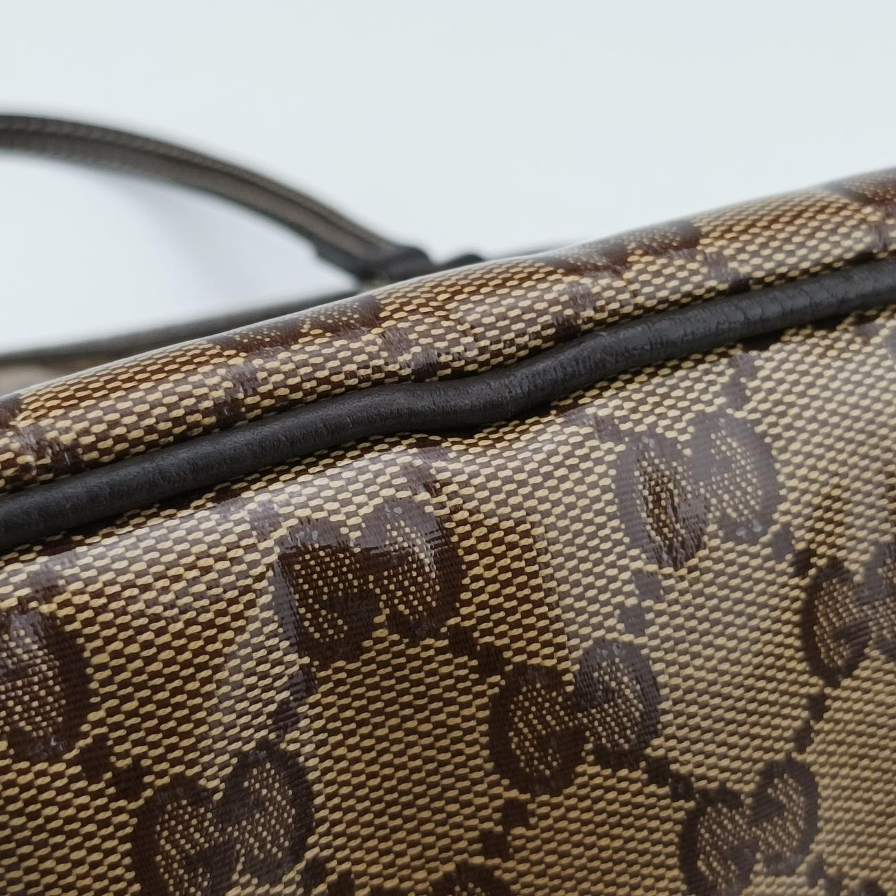 Microguccissima domeBrownPVC coated canvas341504H018311807マイクログッチシマブラウンPVCコーティングキャンバス341504H018311807