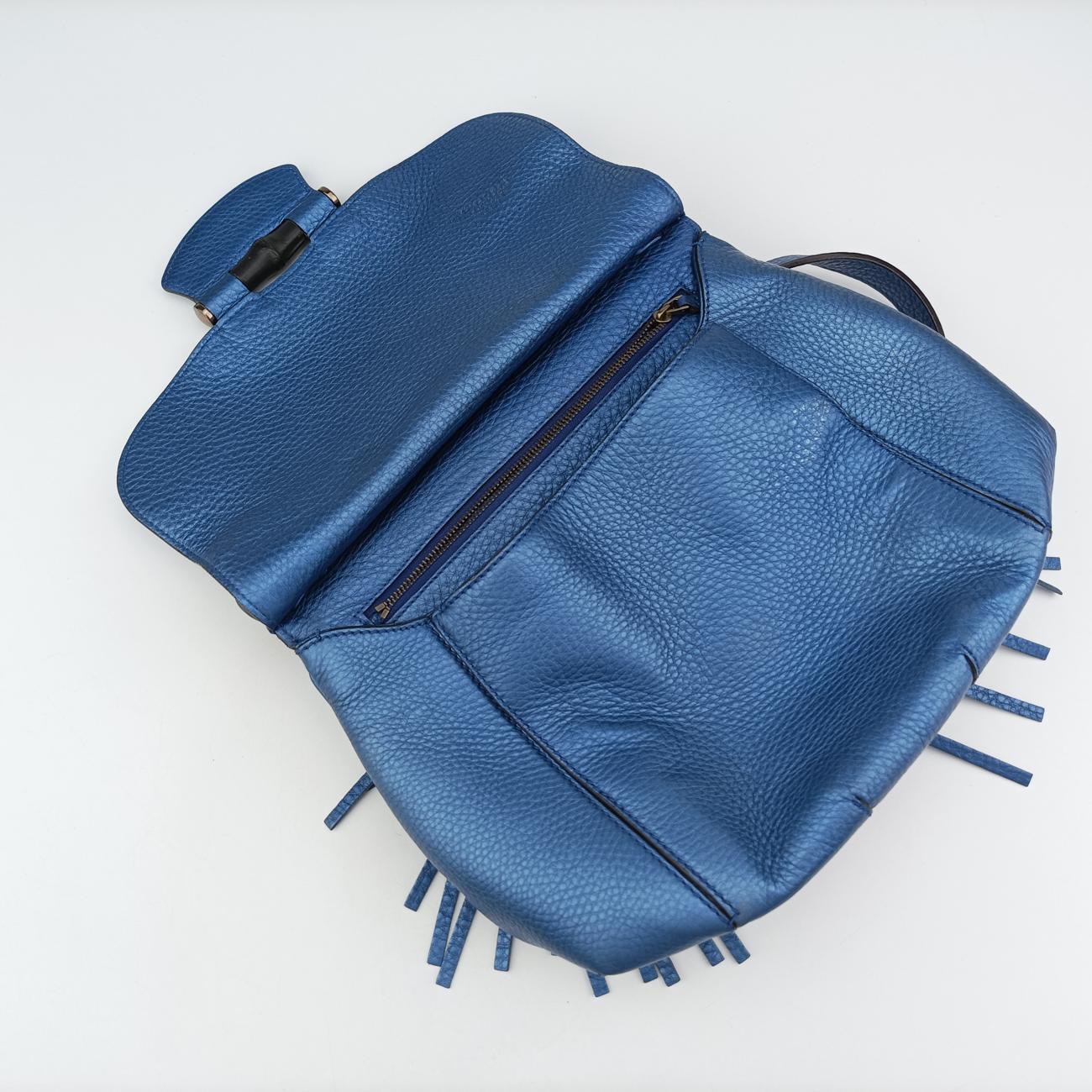 BAMBOO Nouveau Fringe TasselBlueLeather52504D015861956バンブー ヌーボー フリンジ タッセルブルーレザー52504D015861956