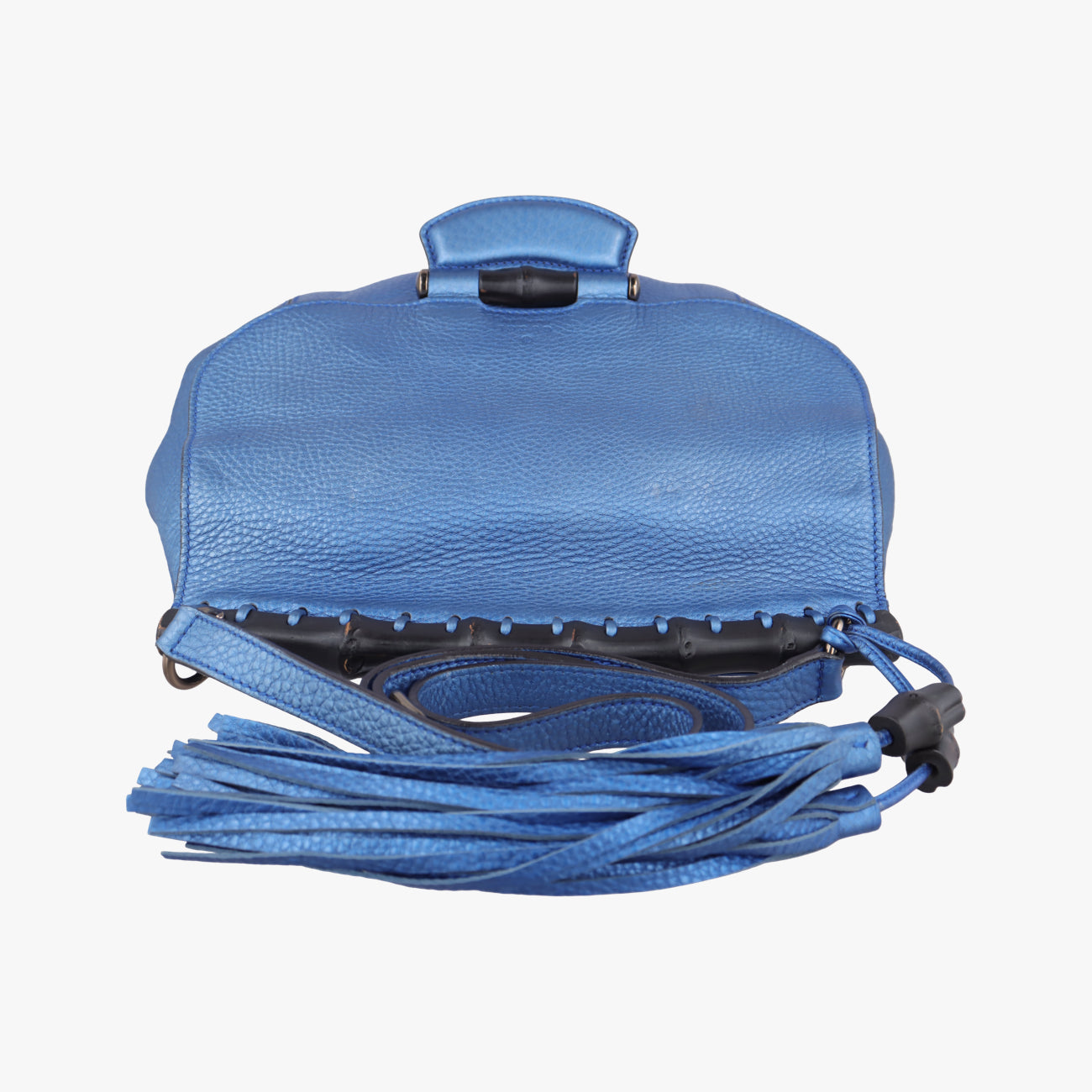 BAMBOO Nouveau Fringe TasselBlueLeather52504D015861956バンブー ヌーボー フリンジ タッセルブルーレザー52504D015861956