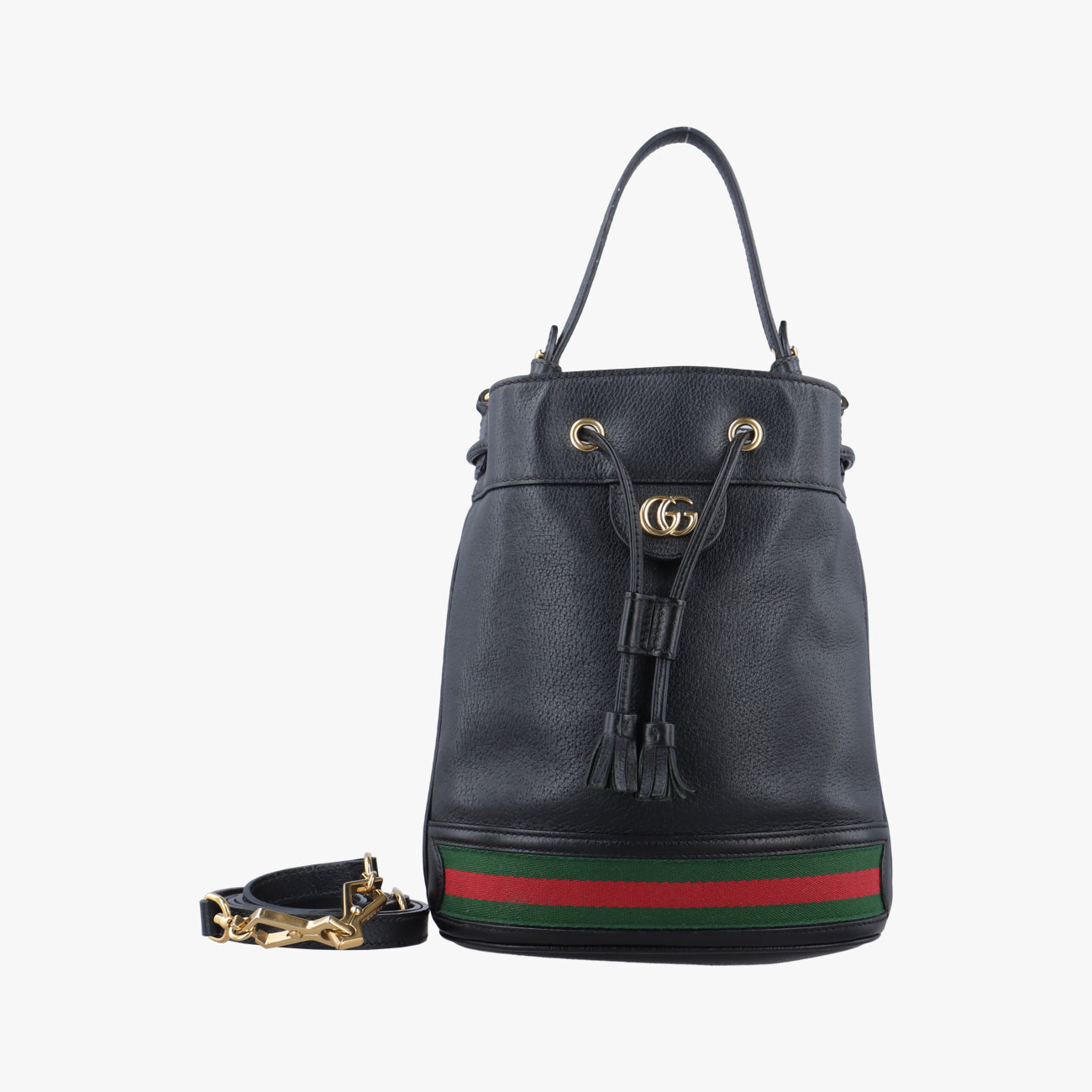 Small Ophidia BucketBlack×Red×GreenLeather610846C0311033913オフィディア スモール バケットブラック×レッド×グレーンレザー610846C0311033913