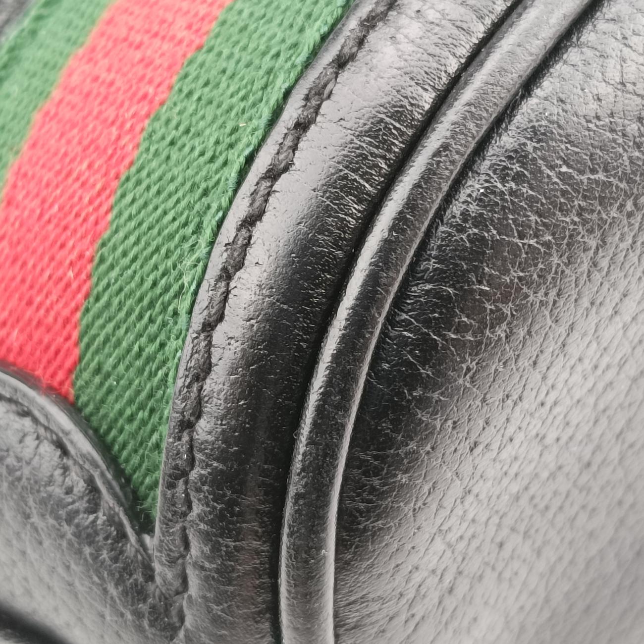 Small Ophidia BucketBlack×Red×GreenLeather610846C0311033913オフィディア スモール バケットブラック×レッド×グレーンレザー610846C0311033913