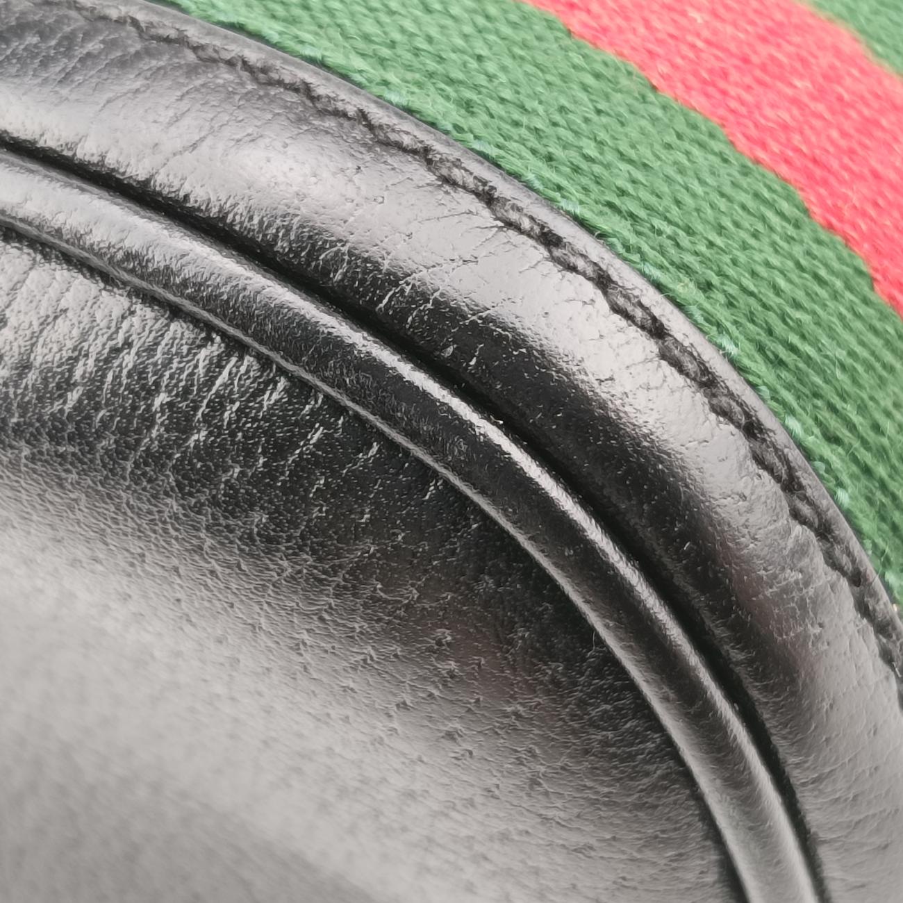 Small Ophidia BucketBlack×Red×GreenLeather610846C0311033913オフィディア スモール バケットブラック×レッド×グレーンレザー610846C0311033913