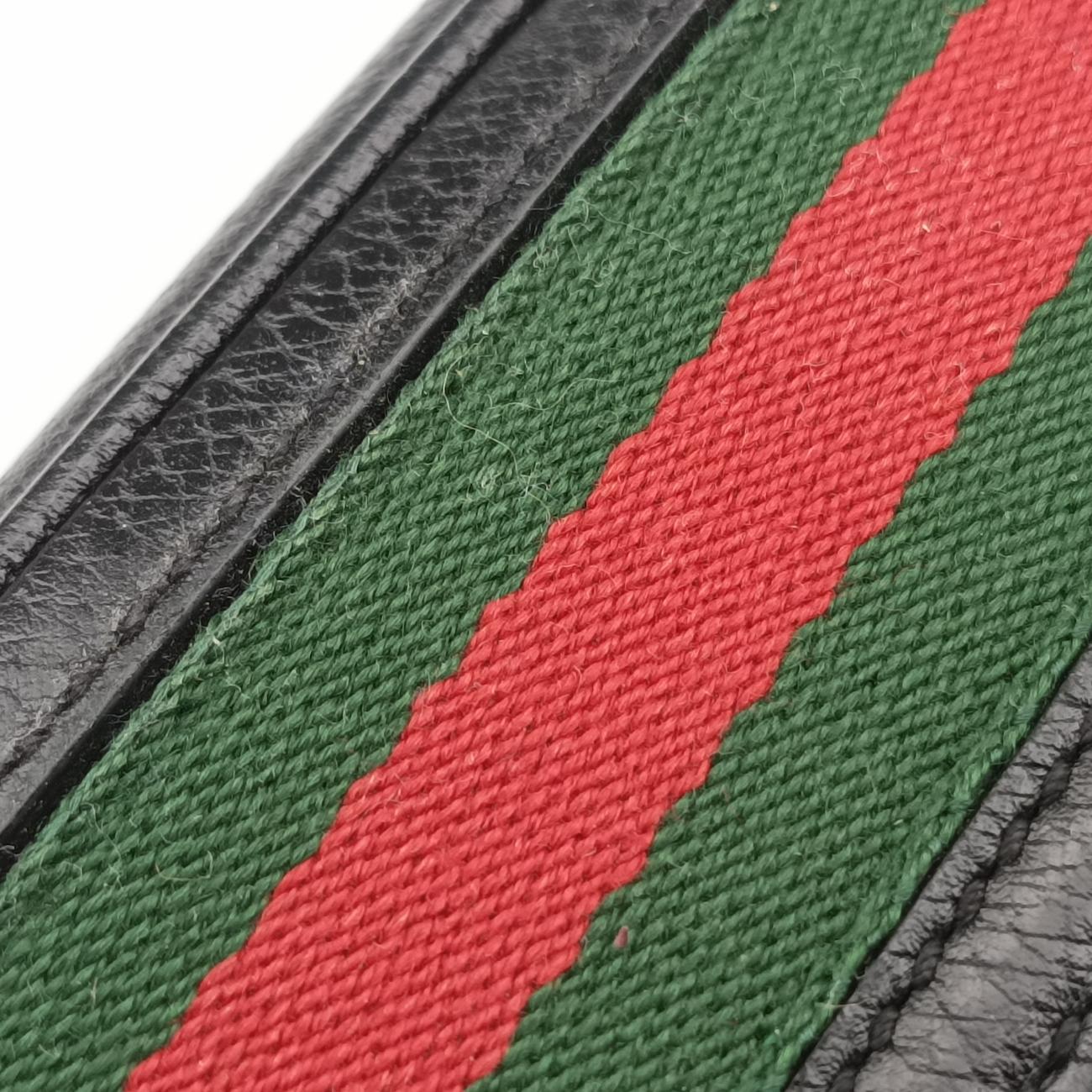 Small Ophidia BucketBlack×Red×GreenLeather610846C0311033913オフィディア スモール バケットブラック×レッド×グレーンレザー610846C0311033913