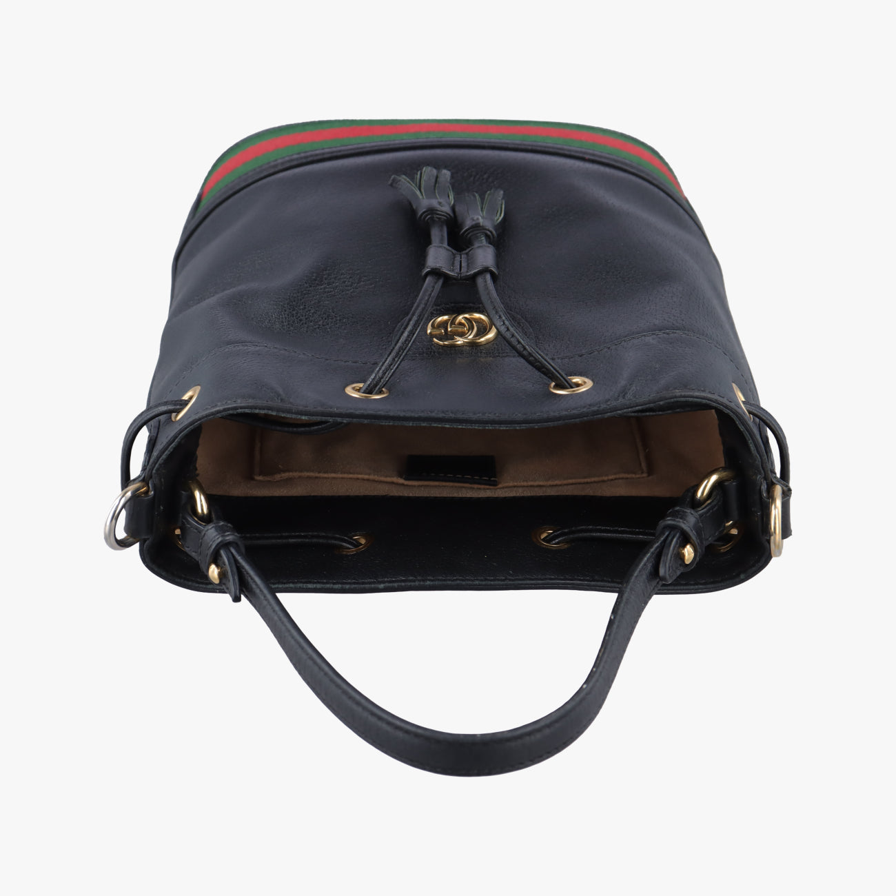 Small Ophidia BucketBlack×Red×GreenLeather610846C0311033913オフィディア スモール バケットブラック×レッド×グレーンレザー610846C0311033913