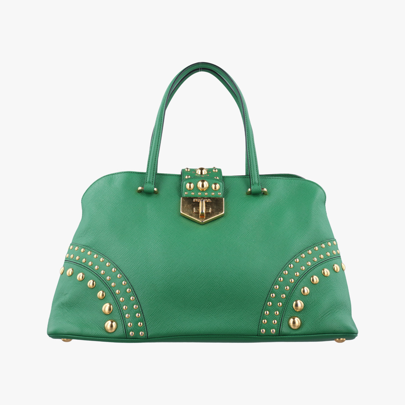 Cuir Studded Open PromenadeGreenSAFFIANO　LeatherBN27536 113プロムナード スタッズグリーンサフィアーノレザーBN27536 113