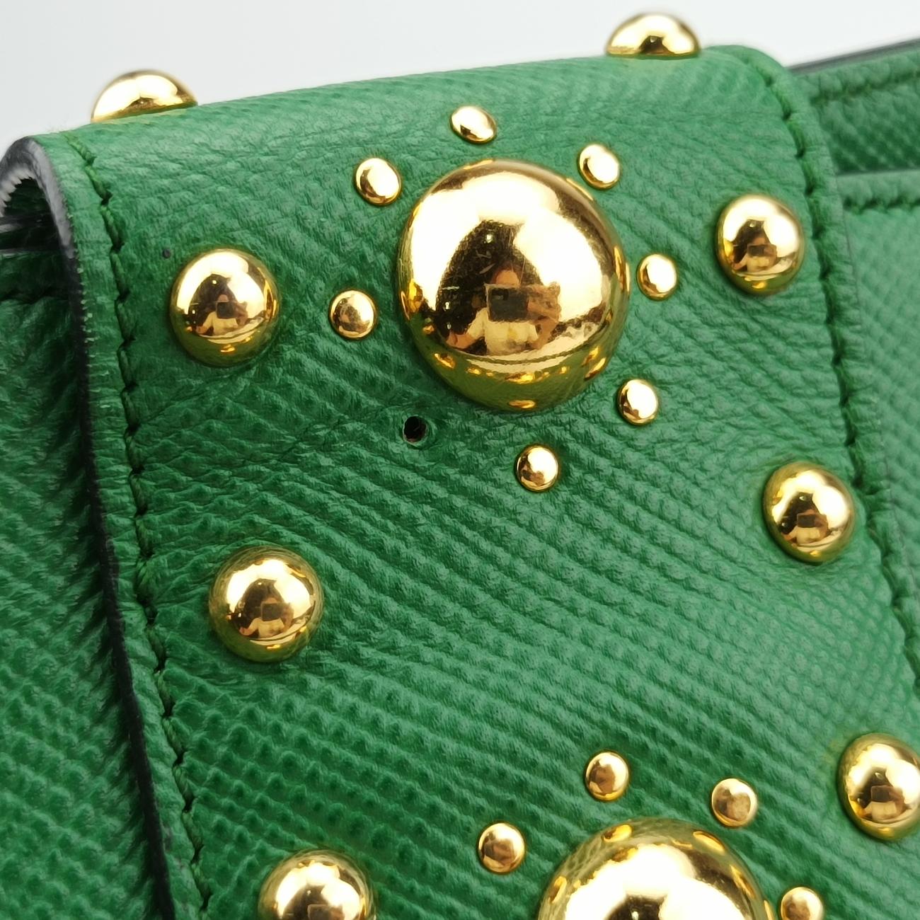 Cuir Studded Open PromenadeGreenSAFFIANO　LeatherBN27536 113プロムナード スタッズグリーンサフィアーノレザーBN27536 113