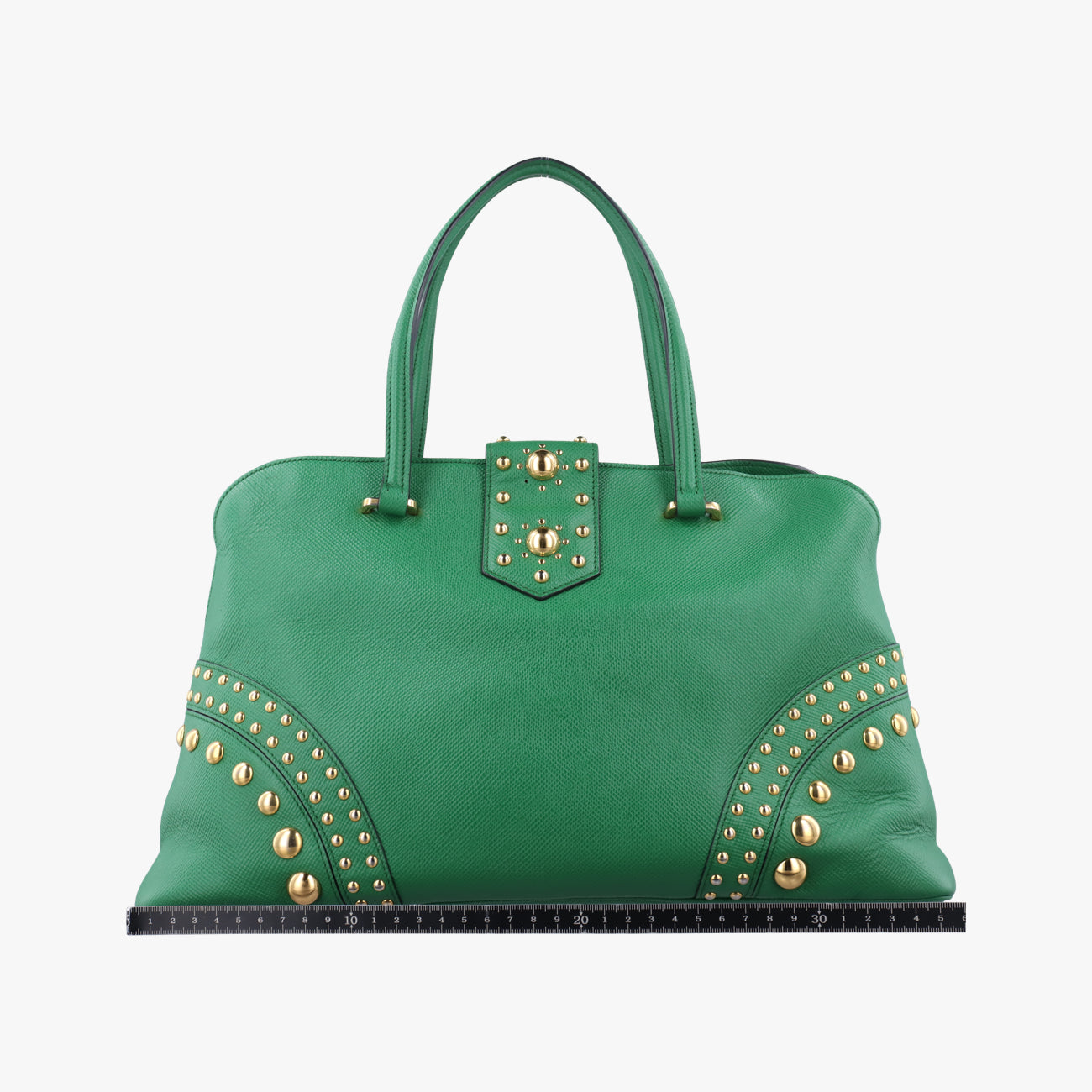 Cuir Studded Open PromenadeGreenSAFFIANO　LeatherBN27536 113プロムナード スタッズグリーンサフィアーノレザーBN27536 113
