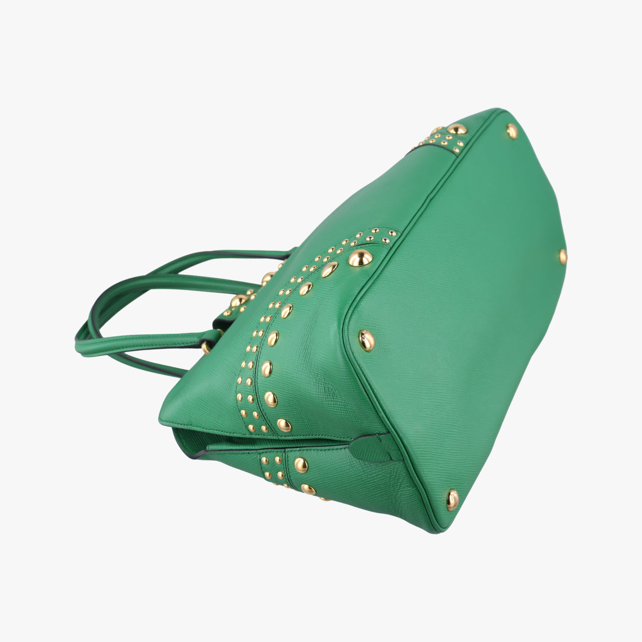 Cuir Studded Open PromenadeGreenSAFFIANO　LeatherBN27536 113プロムナード スタッズグリーンサフィアーノレザーBN27536 113