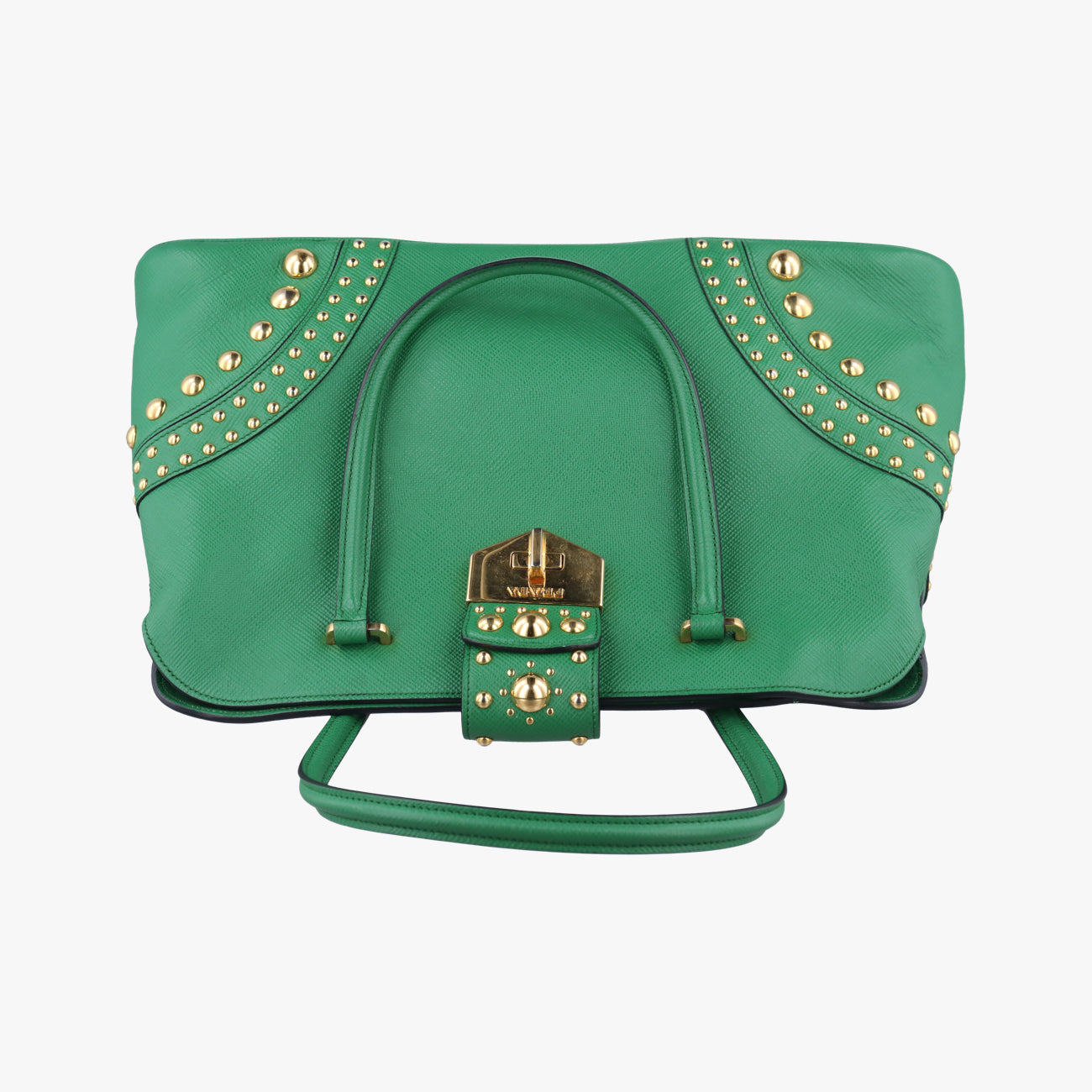 Cuir Studded Open PromenadeGreenSAFFIANO　LeatherBN27536 113プロムナード スタッズグリーンサフィアーノレザーBN27536 113