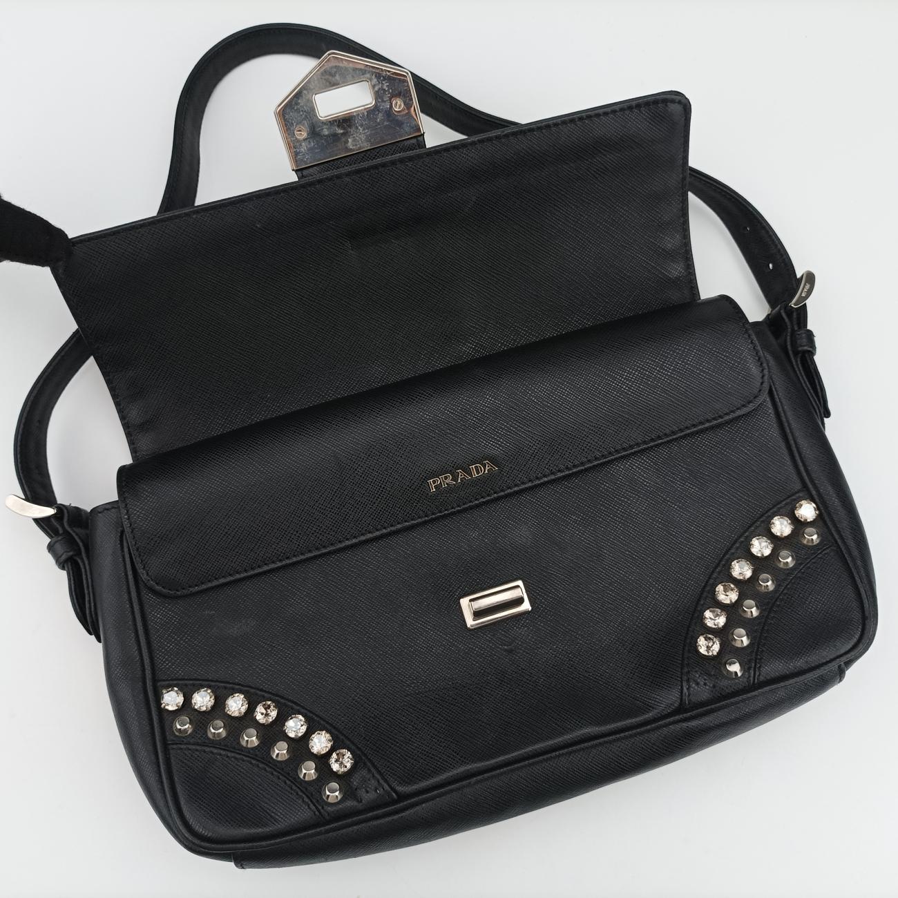 bijou stud stoneBlackSAFFIANO Leather180 8ビジュー スタッズ ストーンブラックサフィアーノレザー180 8