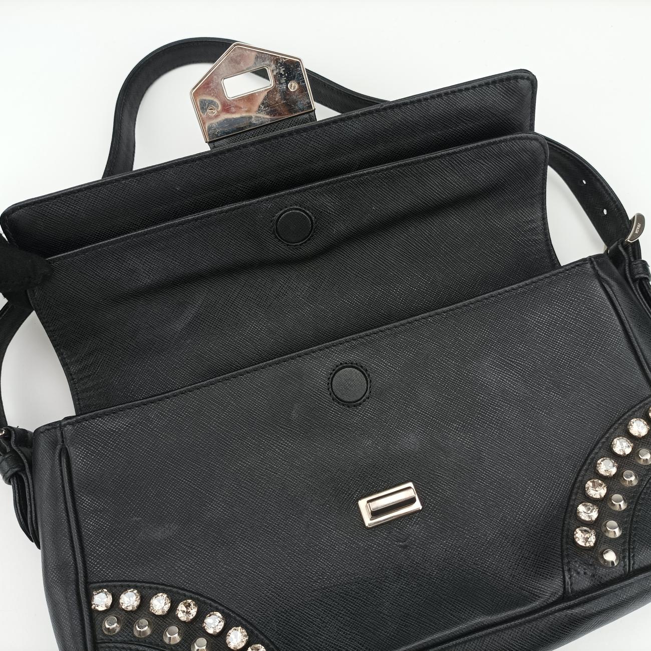 bijou stud stoneBlackSAFFIANO Leather180 8ビジュー スタッズ ストーンブラックサフィアーノレザー180 8