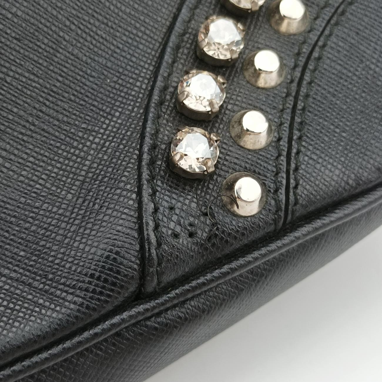 bijou stud stoneBlackSAFFIANO Leather180 8ビジュー スタッズ ストーンブラックサフィアーノレザー180 8
