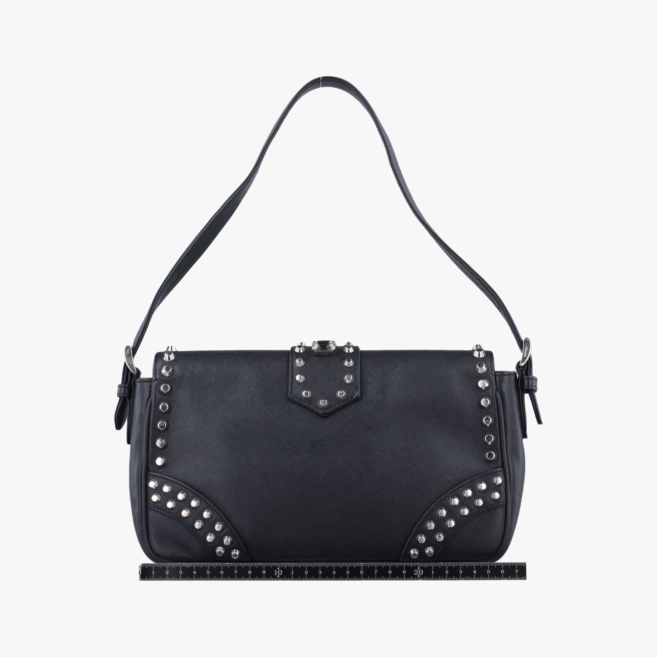 bijou stud stoneBlackSAFFIANO Leather180 8ビジュー スタッズ ストーンブラックサフィアーノレザー180 8