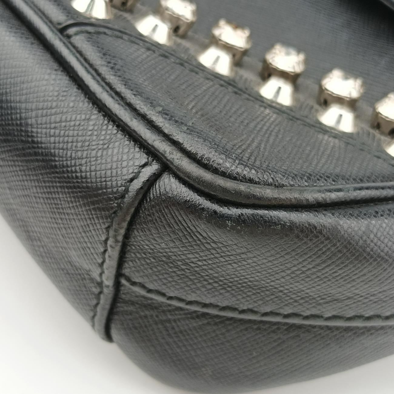 bijou stud stoneBlackSAFFIANO Leather180 8ビジュー スタッズ ストーンブラックサフィアーノレザー180 8