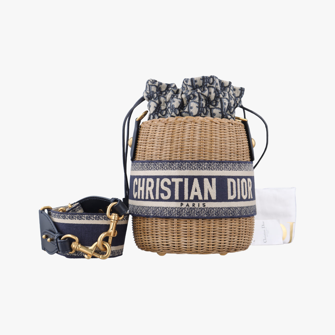 Wicker BasketNavy x Grey x BeigeNatural wicker x Dior oblique jacquard63-MA-1200ウィッカー バケットネイビー×グレー×ベージュナチュラルウィッカー×ディオール オブリーク ジャカード63-MA-1200