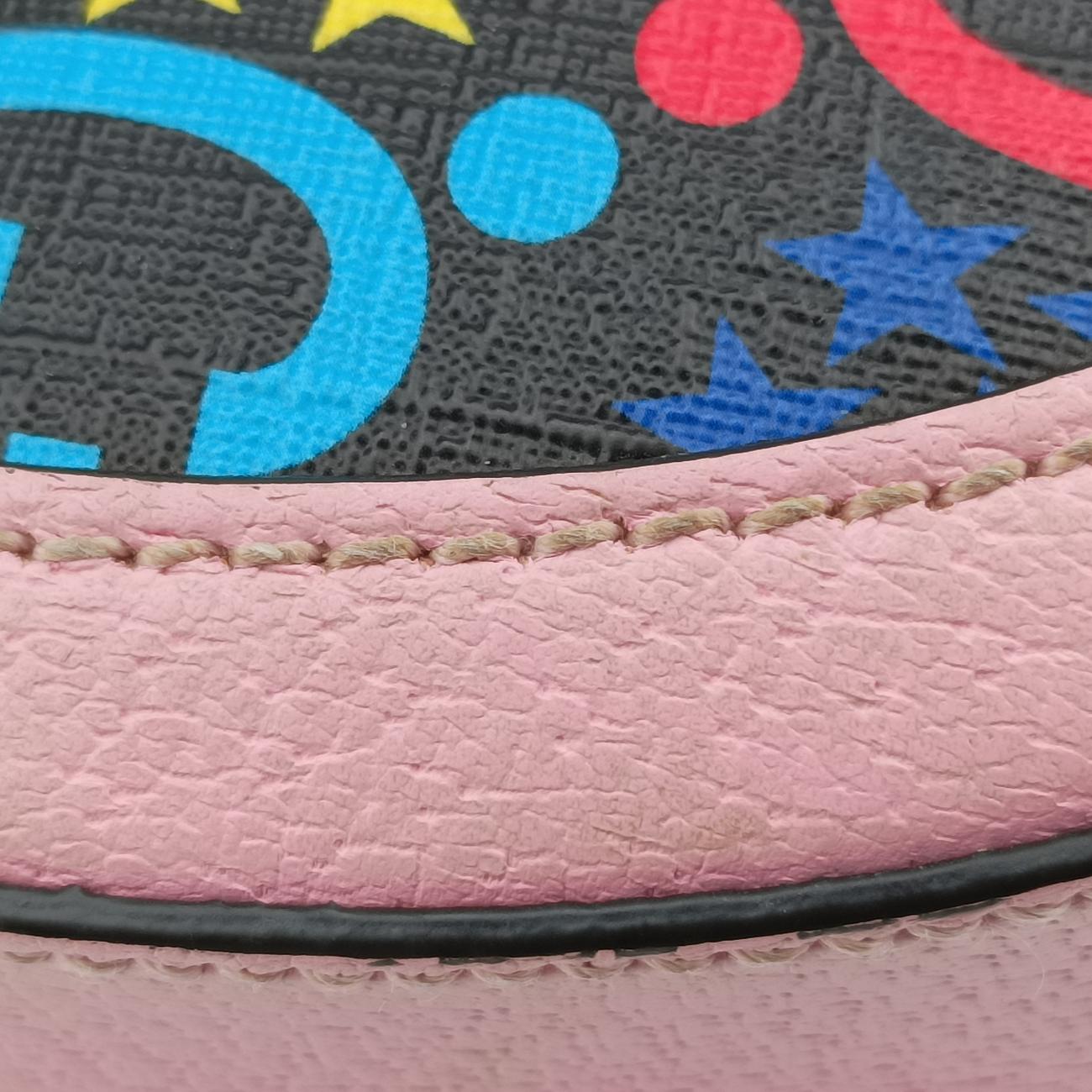 DISNEY Collaboration Mickey MousePink x Black x MulticolorPVC coated canvas603938I031333288ディズニーコラボ ミッキーマウスピンクx ブラックxマルチカラーPVCコーティングキャンバス603938I031333288