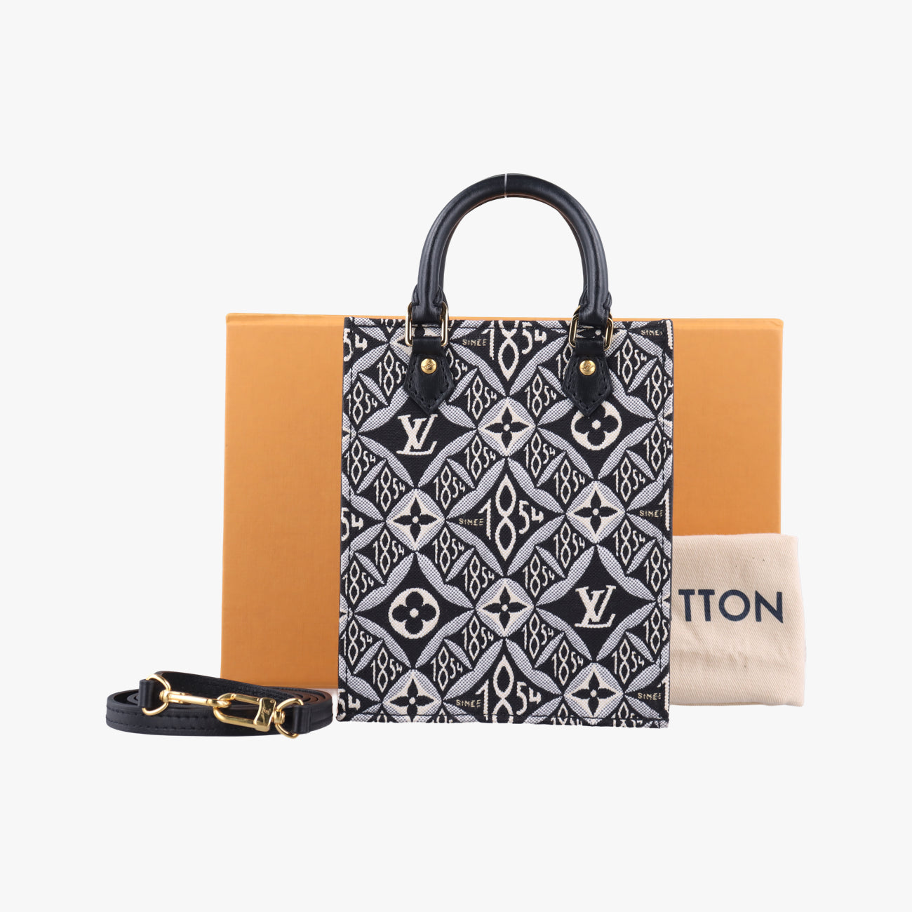 SINCE1854 Petit Sac Plat 2020AWblack×whitemonogram jacquardM80484SP0221SINCE1854 プティット サックプラ 2020AWブラック×ホワイトモノグラム ジャガードM80484SP0221