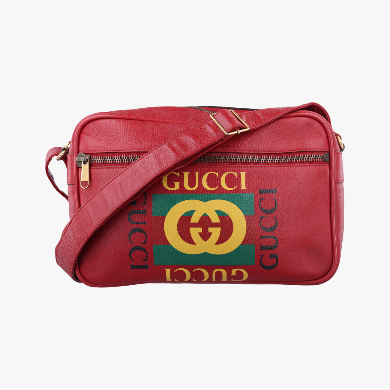 Print MessengerRedLeather523589I0124889769プリントメッセンジャーレッドレザー523589I0124889769