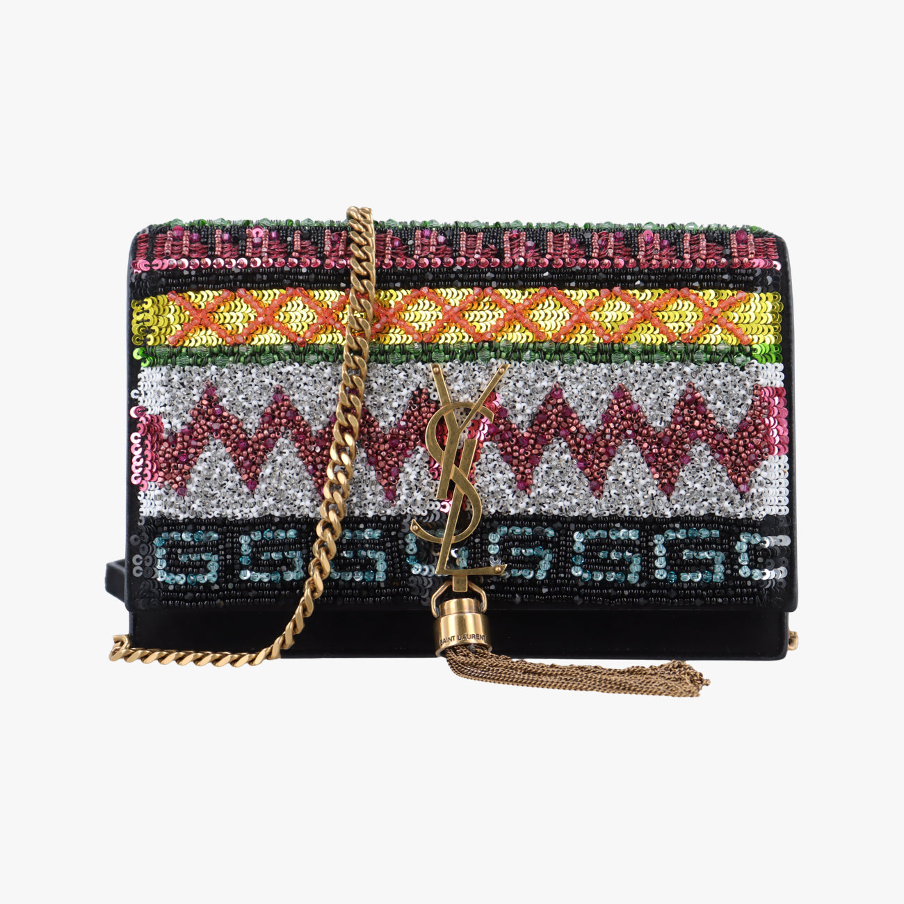 Sequin Monogram Kate Tassel Chain WalletMulticoloursuede456263INN456263.1318スパンコールモノグラムケイトタッセルチェーンウォレットマルチカラースエード456263INN456263.1318