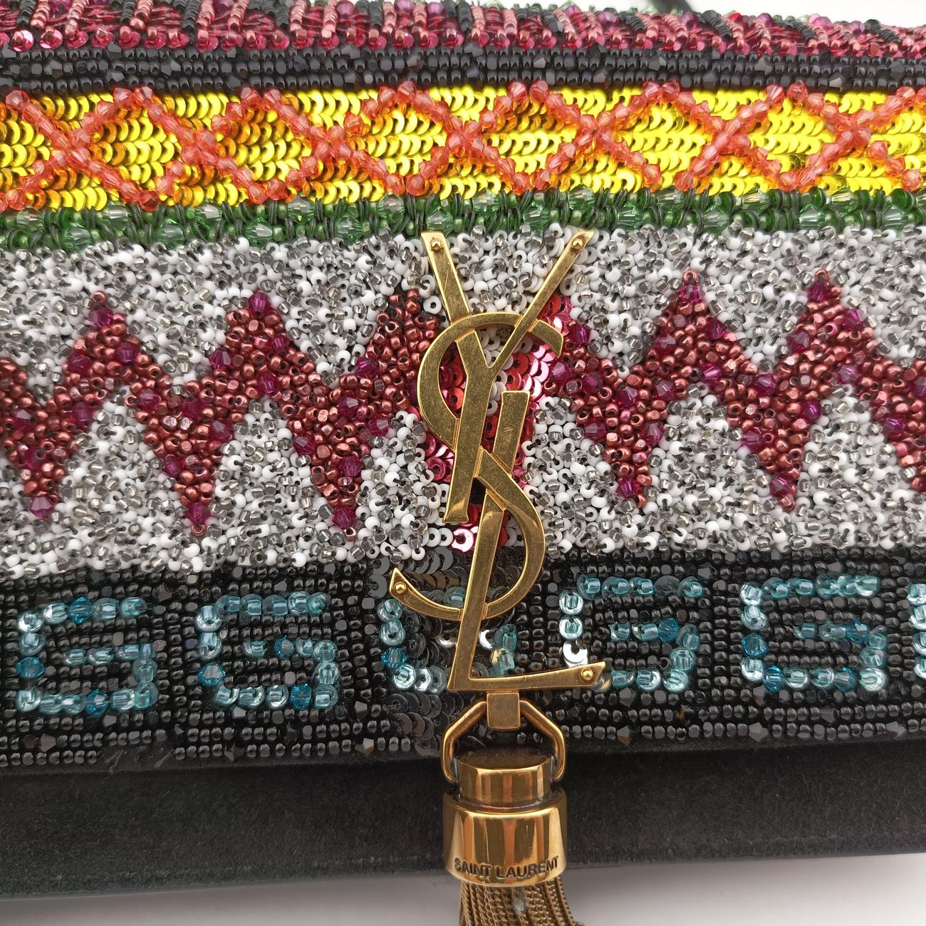 Sequin Monogram Kate Tassel Chain WalletMulticoloursuede456263INN456263.1318スパンコールモノグラムケイトタッセルチェーンウォレットマルチカラースエード456263INN456263.1318