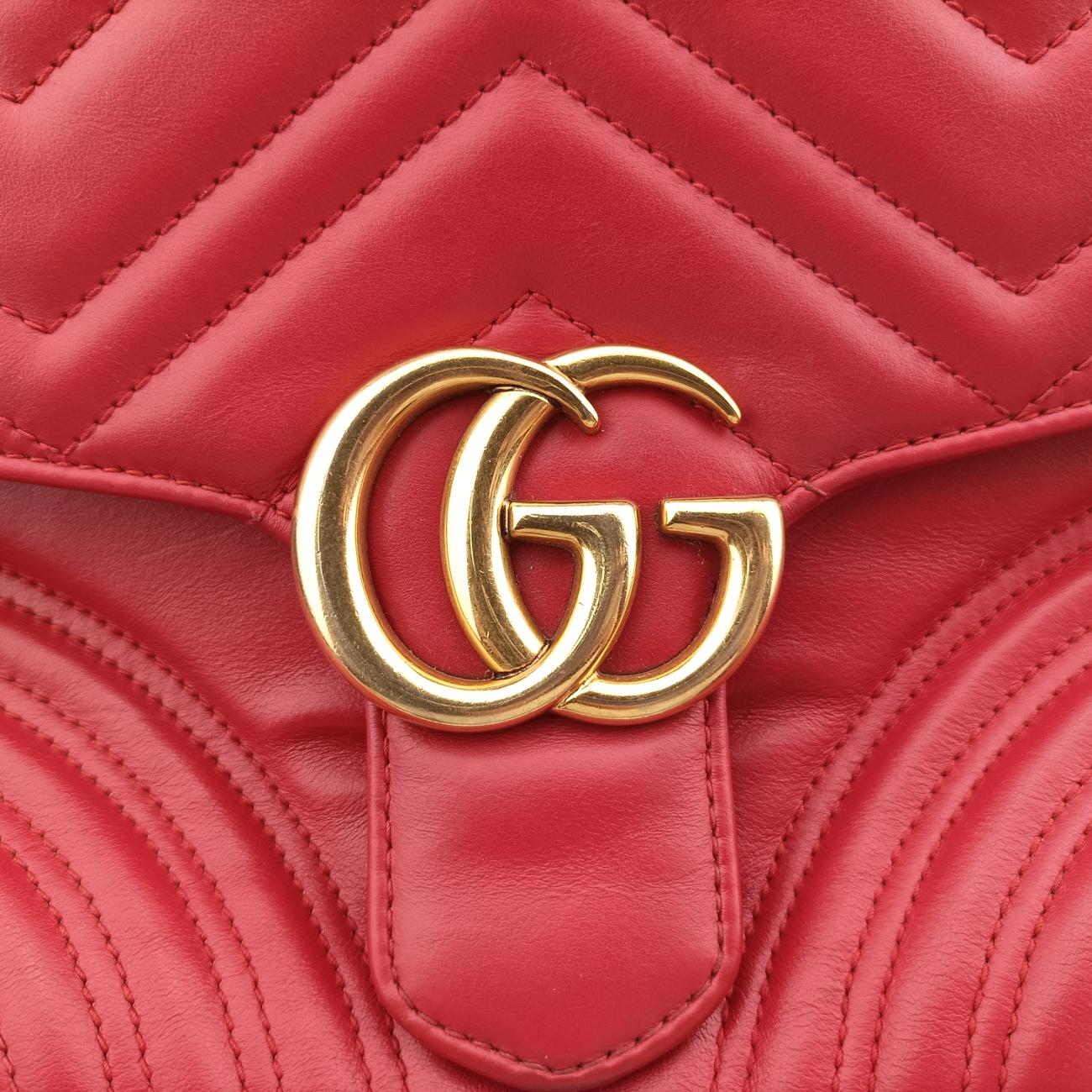 GG MarmontRedLeather498110H028417266GGマーモントレッドレザー498110H028417266