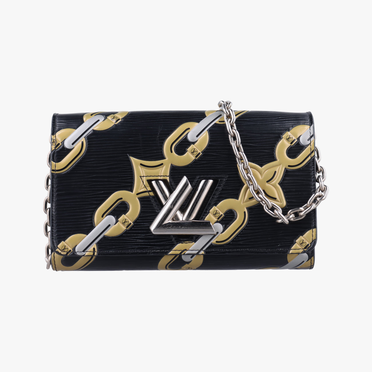 Chain Flower Print Twist Chain WalletGold x White x BlackEpiM67226SP5125チェーンフラワープリントツイストチェーンウォレットゴールド×ホワイト×ブラックエピM67226SP5125