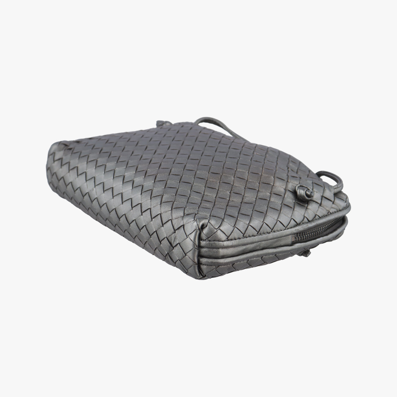 NODINI IntrecciatoSilverlambskinB04619146Rノディーニ イントレチャートシルバーラムスキンB04619146R