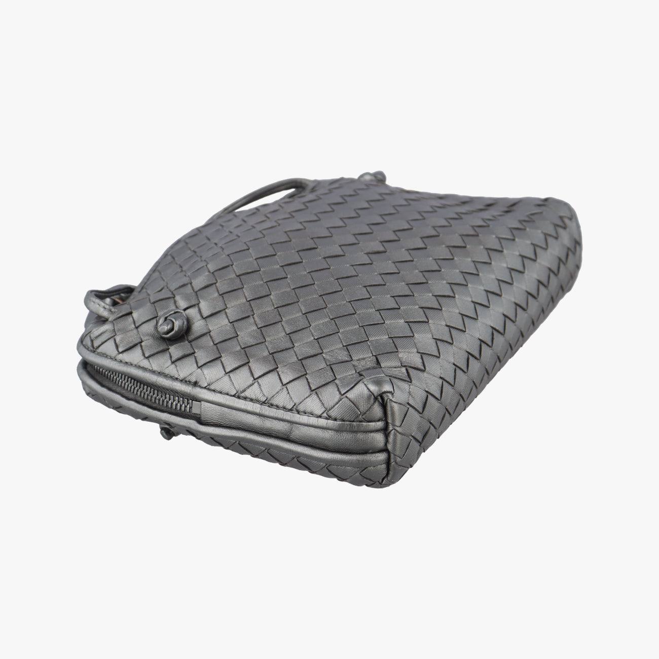 NODINI IntrecciatoSilverlambskinB04619146Rノディーニ イントレチャートシルバーラムスキンB04619146R