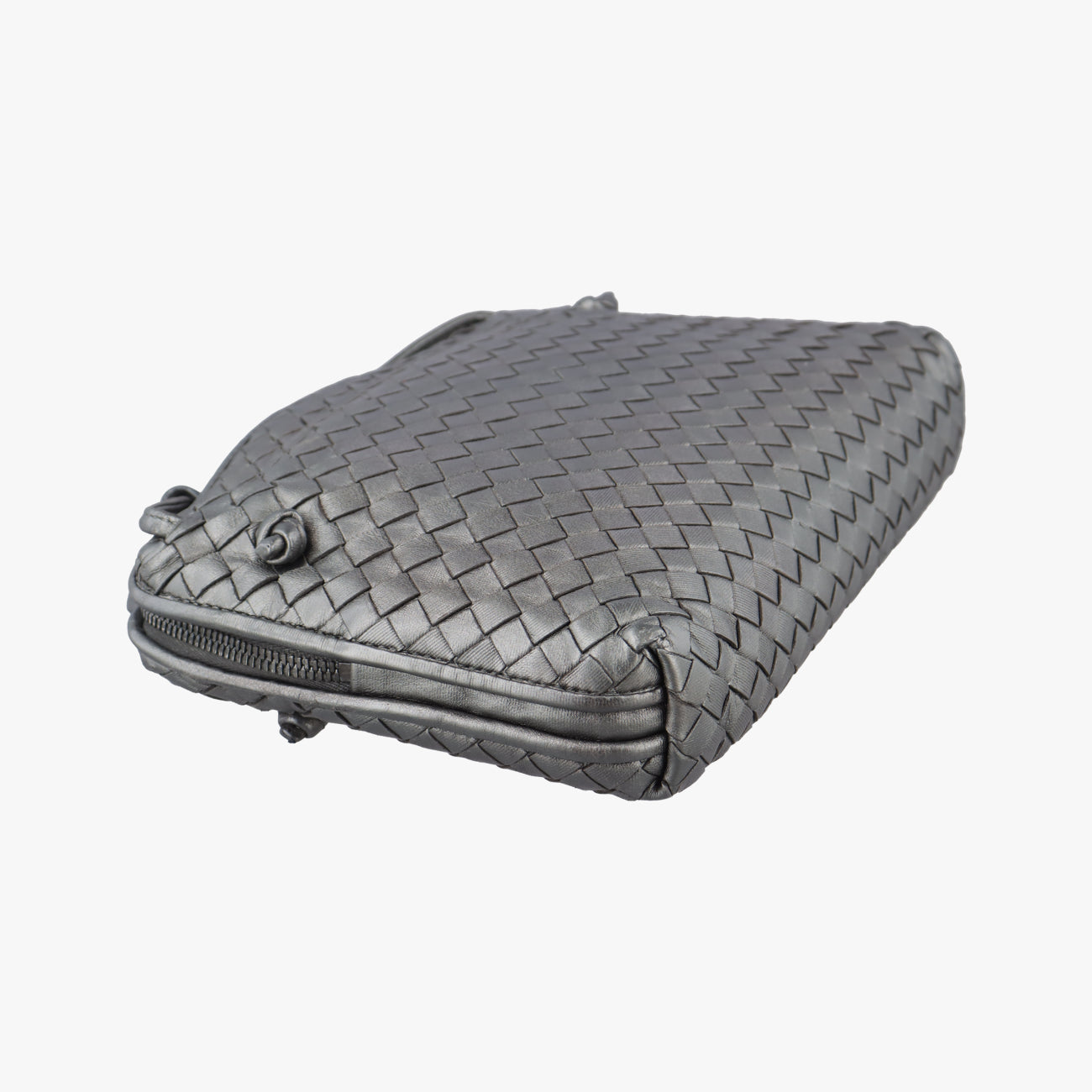 NODINI IntrecciatoSilverlambskinB04619146Rノディーニ イントレチャートシルバーラムスキンB04619146R