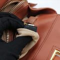 Glace calf frame satchelBrownLeather113 11グレースカーフフレームサッチェルブラウンレザー113 11
