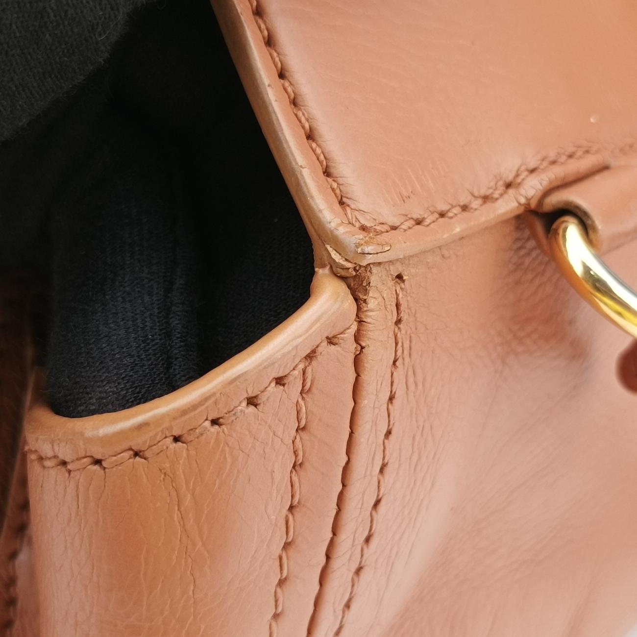 Glace calf frame satchelBrownLeather113 11グレースカーフフレームサッチェルブラウンレザー113 11