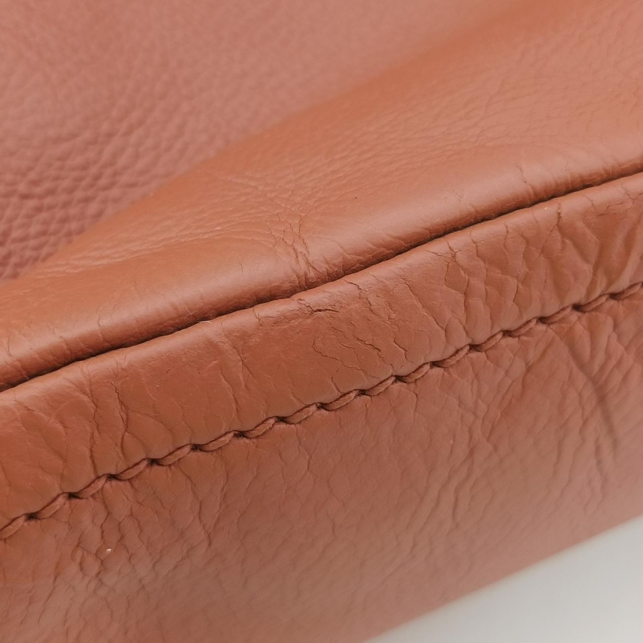 Glace calf frame satchelBrownLeather113 11グレースカーフフレームサッチェルブラウンレザー113 11