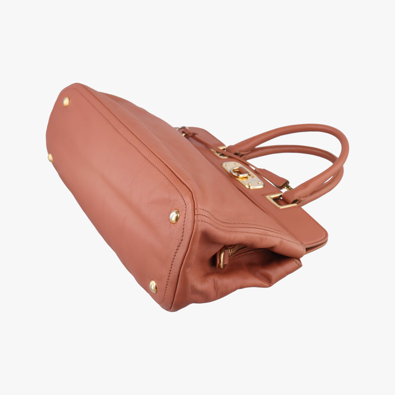 Glace calf frame satchelBrownLeather113 11グレースカーフフレームサッチェルブラウンレザー113 11
