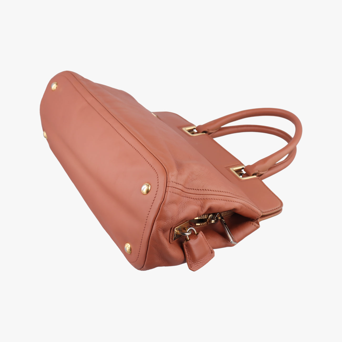 Glace calf frame satchelBrownLeather113 11グレースカーフフレームサッチェルブラウンレザー113 11