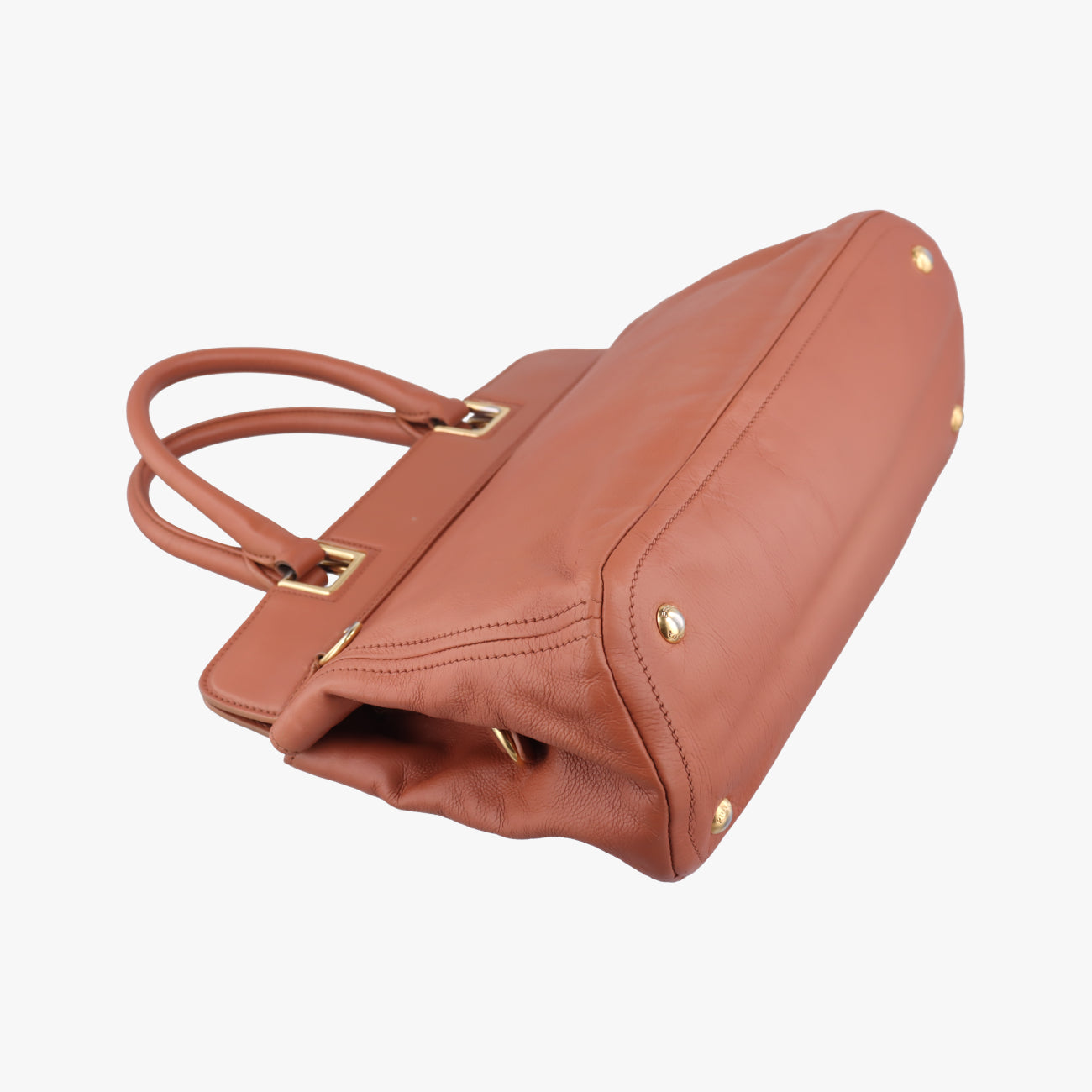 Glace calf frame satchelBrownLeather113 11グレースカーフフレームサッチェルブラウンレザー113 11