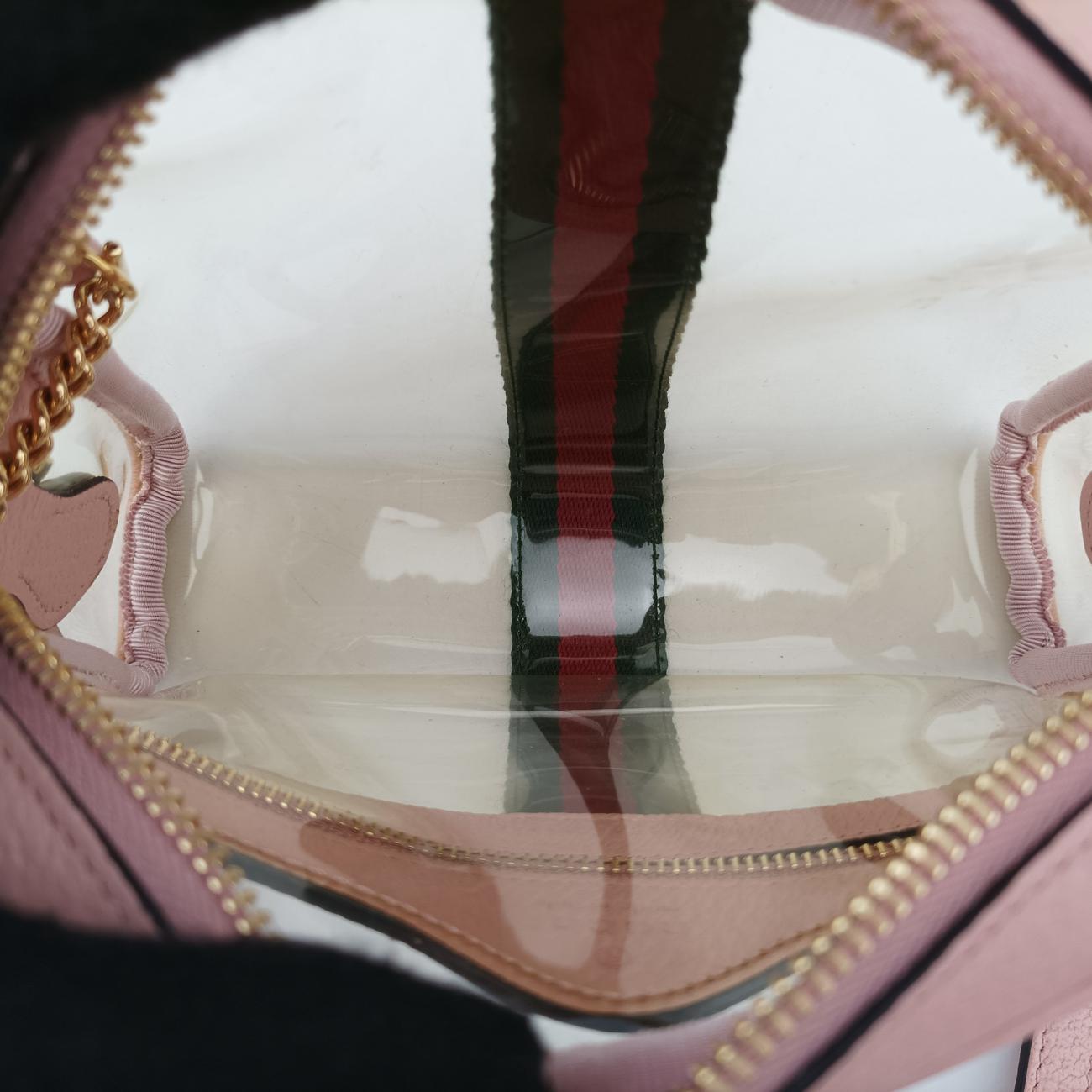 OPHIDIAPink×TransparentPVC coated canvas517350オフィディアピンク × クリアPVCコーティングキャンバス517350