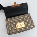 PadlockBeige x GoldenPVC coated canvas409487G029807862パドロックベージュ×ゴールドPVCコーティングキャンバス409487G029807862