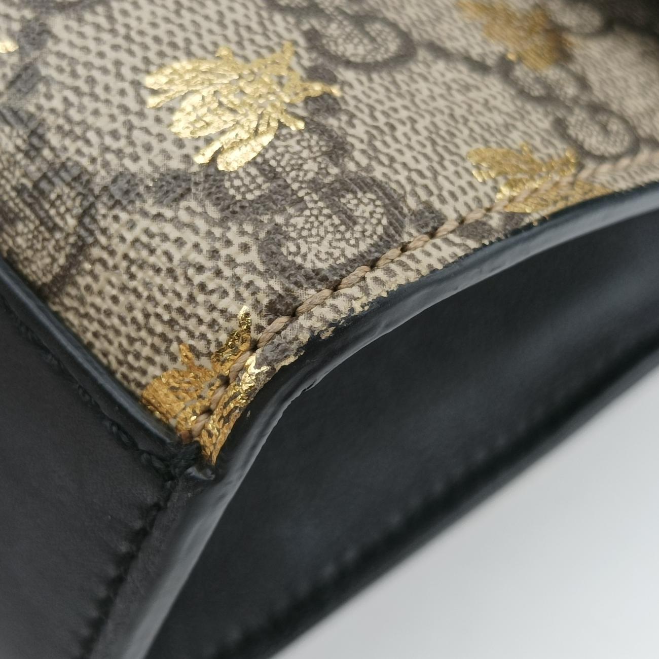 PadlockBeige x GoldenPVC coated canvas409487G029807862パドロックベージュ×ゴールドPVCコーティングキャンバス409487G029807862