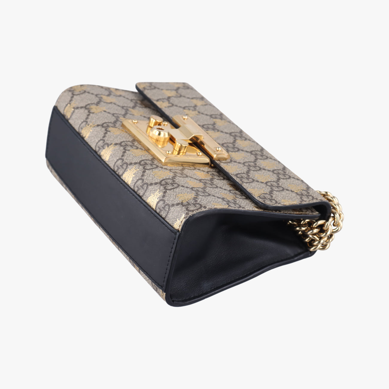 PadlockBeige x GoldenPVC coated canvas409487G029807862パドロックベージュ×ゴールドPVCコーティングキャンバス409487G029807862