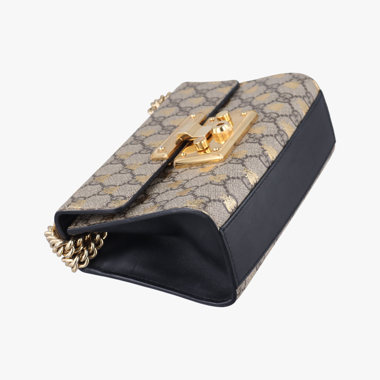 PadlockBeige x GoldenPVC coated canvas409487G029807862パドロックベージュ×ゴールドPVCコーティングキャンバス409487G029807862