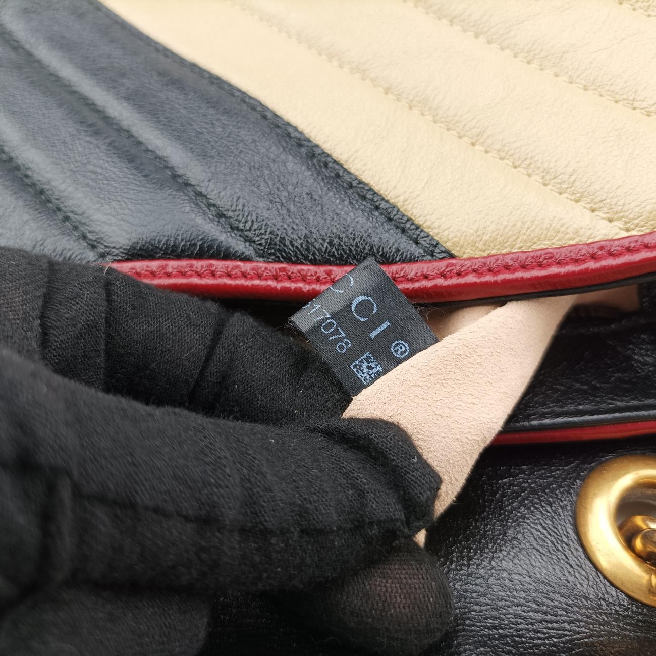 GG MarmontBlack x Beige x RedLeather443497C029517078GGマーモントブラック×ベージュ×レッドレザー443497C029517078