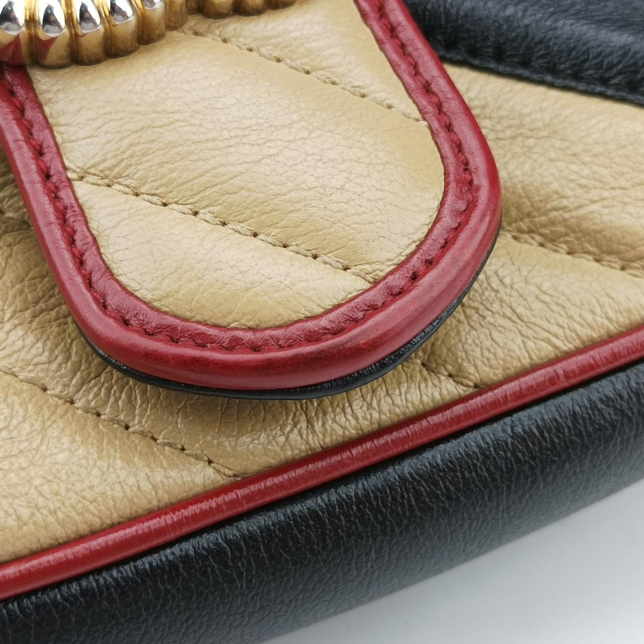 GG MarmontBlack x Beige x RedLeather443497C029517078GGマーモントブラック×ベージュ×レッドレザー443497C029517078
