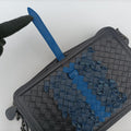 IntrecciatoBlue x Navy x BlacklambskinB06104607Bイントレチャートブルー×ネイビー×ブラックラムスキンB06104607B