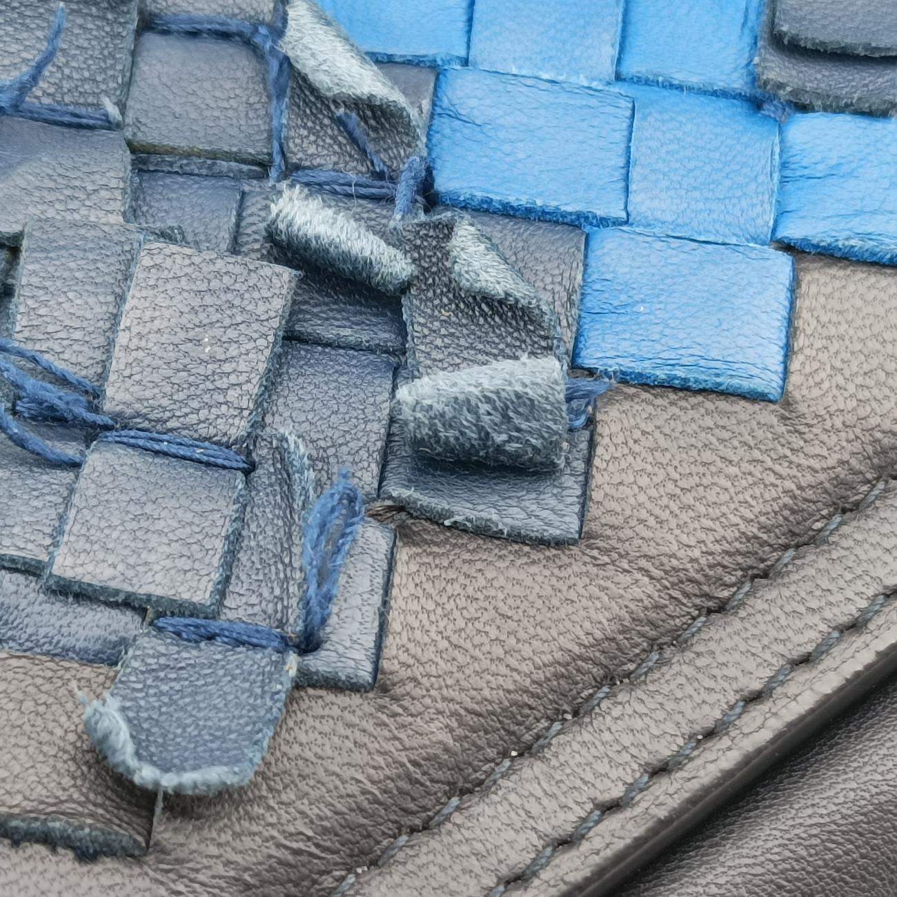 IntrecciatoBlue x Navy x BlacklambskinB06104607Bイントレチャートブルー×ネイビー×ブラックラムスキンB06104607B