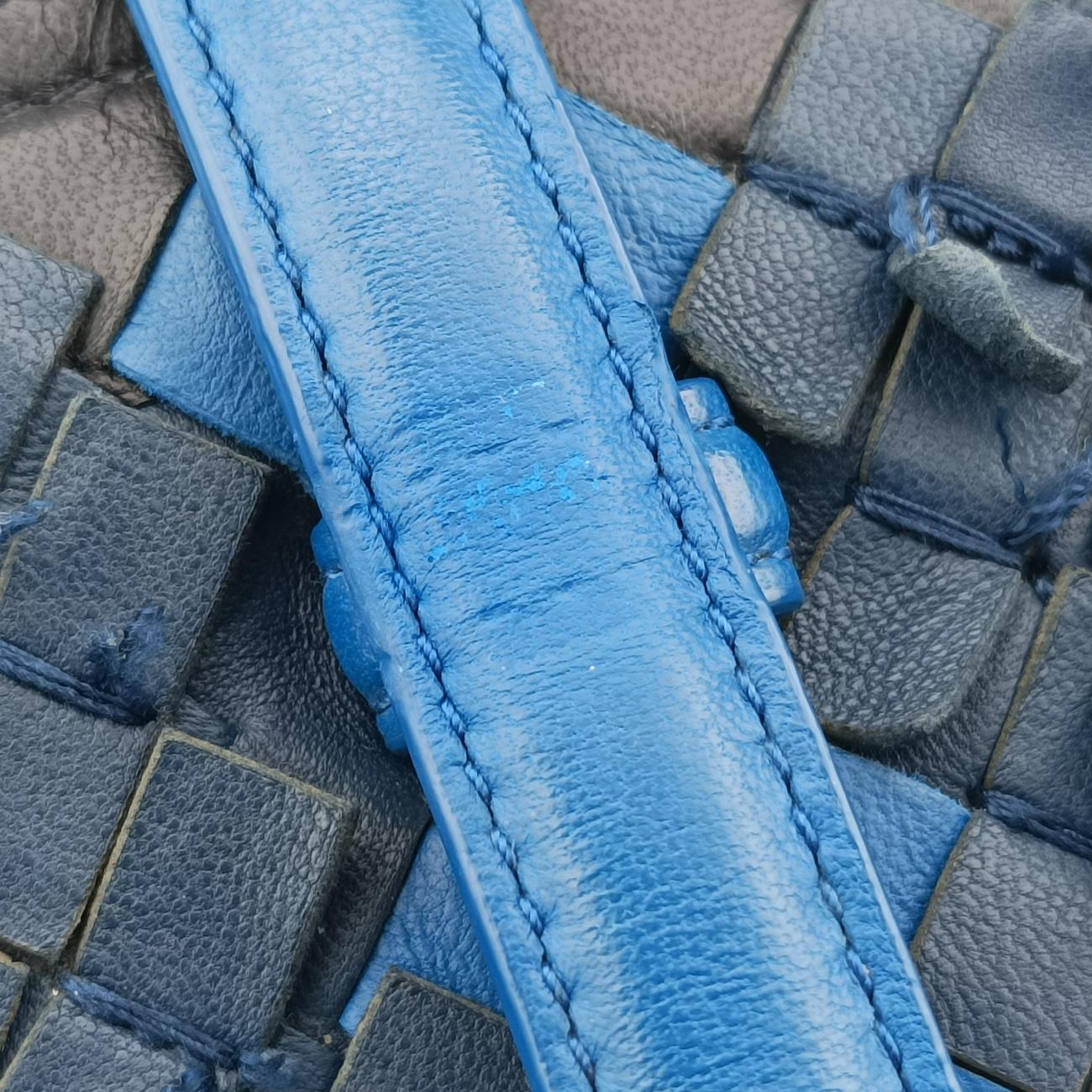 IntrecciatoBlue x Navy x BlacklambskinB06104607Bイントレチャートブルー×ネイビー×ブラックラムスキンB06104607B