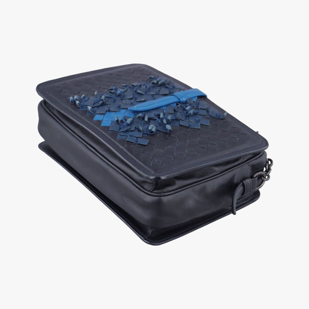 IntrecciatoBlue x Navy x BlacklambskinB06104607Bイントレチャートブルー×ネイビー×ブラックラムスキンB06104607B