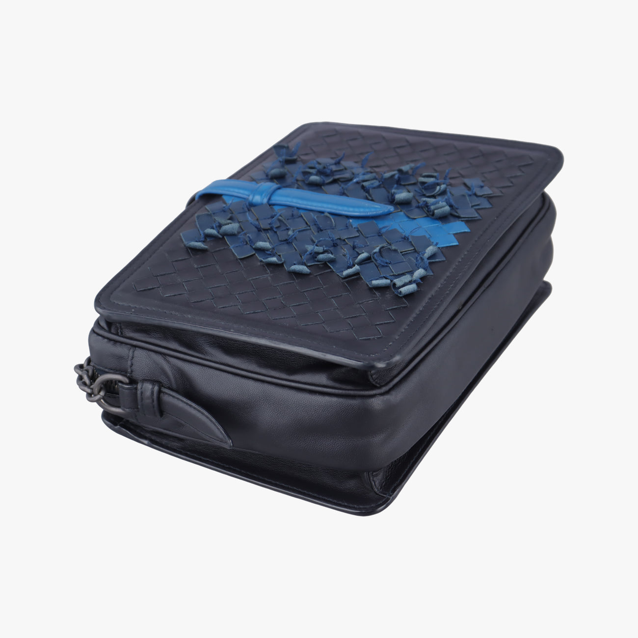 IntrecciatoBlue x Navy x BlacklambskinB06104607Bイントレチャートブルー×ネイビー×ブラックラムスキンB06104607B