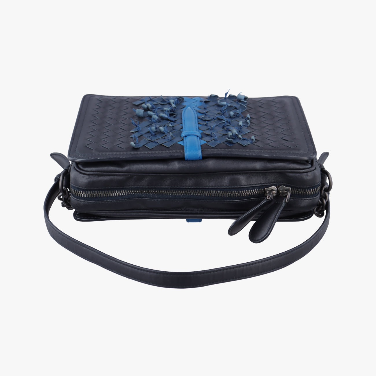 IntrecciatoBlue x Navy x BlacklambskinB06104607Bイントレチャートブルー×ネイビー×ブラックラムスキンB06104607B