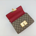 Padlockbeige×red×pinkPVC coated canvas×Leather409487I019024928パドロックベージュ×レッド×ピンクPVCコーティングキャンバス×レザー409487I019024928