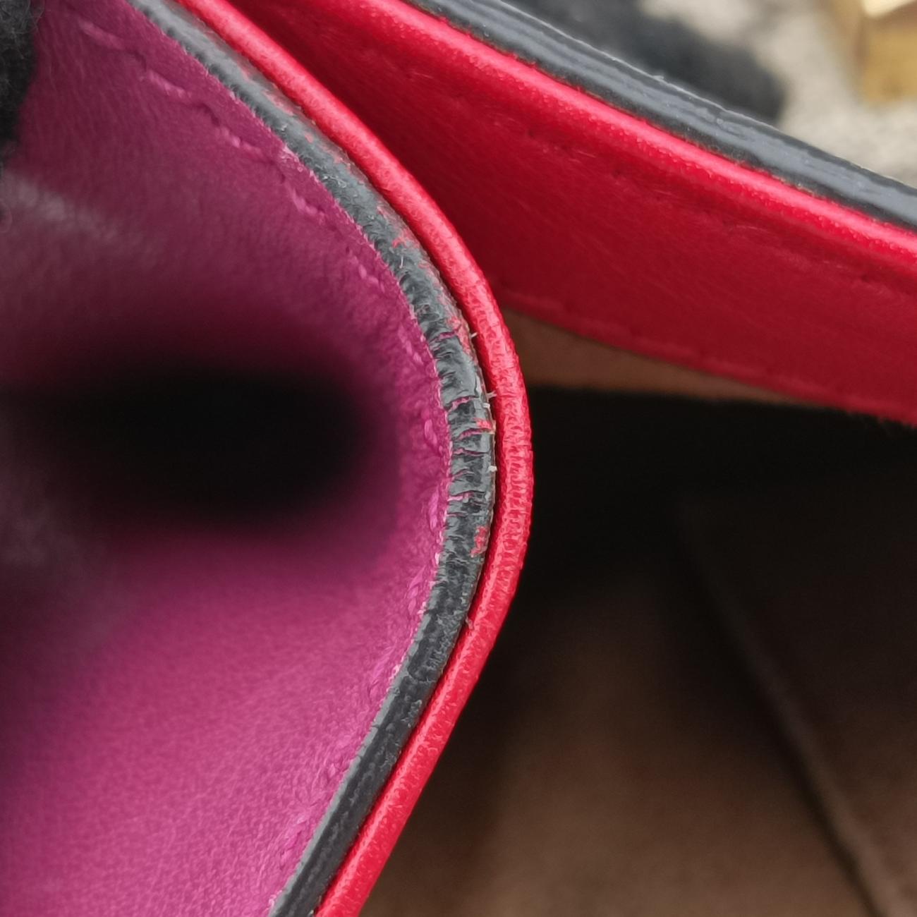 Padlockbeige×red×pinkPVC coated canvas×Leather409487I019024928パドロックベージュ×レッド×ピンクPVCコーティングキャンバス×レザー409487I019024928